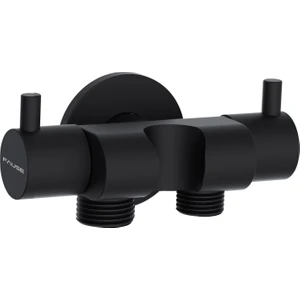 Çift Çıkışlı Çiftli Taharet Musluğu Askılı Siyah KDC108-B