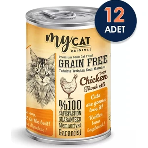 Mycat Tahılsız Tavuk Etli Kedi Konservesi 400 gr x 12