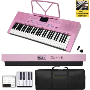 PS-2300PK 61 Tuşlu Org Seti Pembe Kaliteli Başlangıç İçin Uygun
