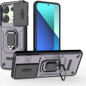 Poco X6 Kamera Koruması Yüzük Zırh Cep Telefonu Kılıfı (Yurt Dışından)