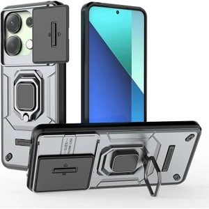 Poco X6 Kamera Koruması Yüzük Zırh Cep Telefonu Kılıfı (Yurt Dışından)