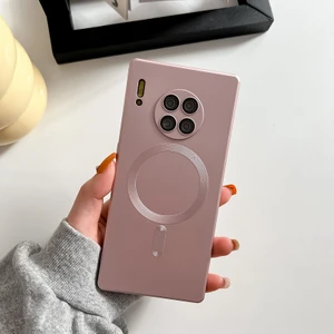 For Huawei Mate 50 Manyetik Emiş Metalik Boya Cep Telefonu Kılıfları (Yurt Dışından)