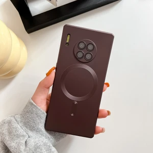 For Huawei P40 Pro Manyetik Emiş Metalik Boya Cep Telefonu Kılıfları (Yurt Dışından)
