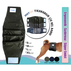 Sılky - Erkek Köpek Için Çiş Bel Bandı / Yıkanabilir ( Haki - Medium )