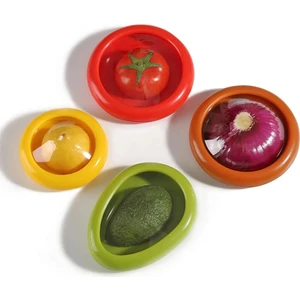 Nabunaga 4 Parça Gıda Ve Meyve Saklama Kabı Avokado Koruyucu Ve Domates, Limon Saklama Kabı
