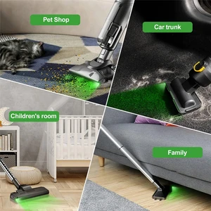 2x USB Elektrikli Süpürge Lazer Işıkları Gizli Evcil Hayvan Saç Kediler Köpek Kürk Toz Göstergesi LED Lamba Evrensel Gri (Yurt Dışından)