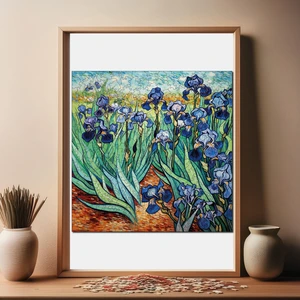 Van Gogh Irisler Reprodüksiyonu Ahşap Puzzle Yetişkin Benzersiz Parçalı Yapboz Puzzle S1-31