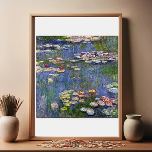 Claude Monet Nilüferler Ahşap Puzzle Yetişkin Benzersiz Parçalı Yapboz Puzzle Yapıştırıcılı S1-28