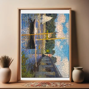 Claude Monet Argenteuil Köprüsü Ahşap Puzzle Yetişkin Benzersiz Parçalı Yapboz Puzzle R1-15