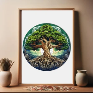 Ahşap Puzzle – Hayat Ağacı, 252 Parça, 29x29 cm – Benzersiz Şekilli ve Özel Figürlü, Yapıştırıcı Folyo Dahil, Dekoratif Yetişkin Yapboz - |A1-02|