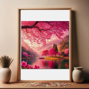 Sakura Huzuru Ahşap Puzzle Yetişkin Benzersiz Parçalı Yapboz Puzzle Yapıştırıcılı S1-25