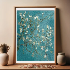 Ahşap Puzzle – Van Gogh Badem Ağacı, 450 Parça, 29x39 cm – Benzersiz Şekilli ve Özel Figürlü, Yapıştırıcı Folyo Dahil, Dekoratif Yetişkin Yapboz - |R1-03|