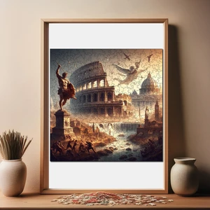Antik Roma Ahşap Puzzle Yetişkin Benzersiz Parçalı Yapboz Puzzle Yapıştırıcılı S1-17
