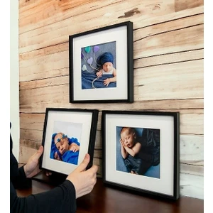 Yapışkanlı Sök-Tak Paspartulu Fotoğraflı Siyah 21X21CM Plastik kare fotoğraf