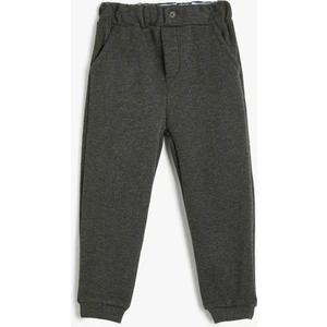 Eşofman Altı Beli Lastikli Düğme Detaylı Cepli