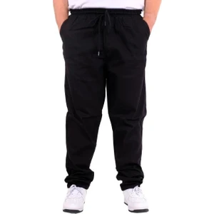 Büyük Beden Erkek Gabardin Düz Paça Jogger Everest 21929 Siyah
