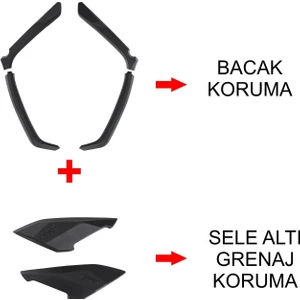 GP Kompozit Yamaha NMAX 125-155 2021-2024 Uyumlu Bacak ve Sele Altı Grenaj Koruma Seti Siyah