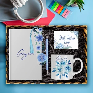 Öğretmenlere Özel Tasarım Defter & Kalem & Kupa & Akrilik Kitap Ayracı Hediye Kutusu 114384