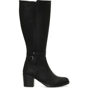 24K-1032 4pr Siyah Kadın Topuklu Çizme