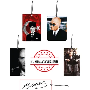 By Meyla Bymeyla Mustafa Kemal Atatürk Serisi 5'li Oto Kokusu ve Oto Aksesuarı