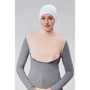 Sonbahar Moda Tesettür Yarım Boğazlı Simit Boyunluklu Penye Düz Renk