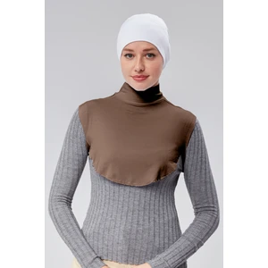 Sonbahar Moda Tesettür Yarım Boğazlı Simit Boyunluklu Penye Düz Renk