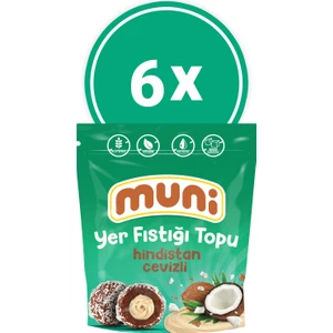 Hindistan Cevizli Yer Fıstığı Topu, 80 gr x 6 Adet