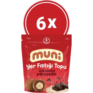 Çikolata Parçacıklı Yer Fıstığı Topu, 80 gr x 6 Adet