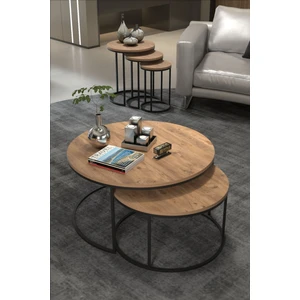 ORTA SEHPA VE ZİGON SEHPA SET İKİLİ LÜX C ZİGON CEVİZ