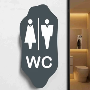 Zafrak Reklam Wc Bay - Bayan Alüminyum 25 x 12 cm Antrasit Renk