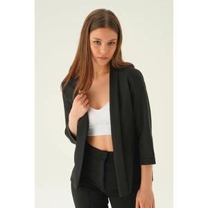 6382-1 Kol Katlamalı Ceket Siyah