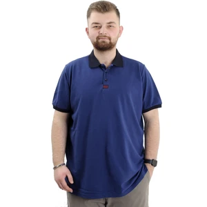 Büyük Beden Erkek T-Shirt Polo Yaka Klasik U24328 Indigo