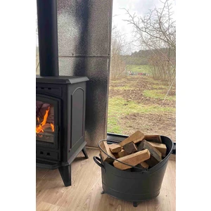 Vav Mühendislik Siyah Mat Şömine Odunluk Şekil Odun Kovası Modern Odunluk