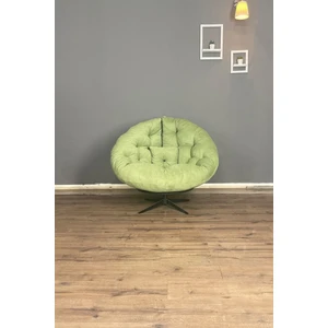 360 Derece Döner Mekanizmalı Berjer Tekli Koltuk | Modern Tasarım, Üst Düzey Konfor ve Ergonomik - Yeşil