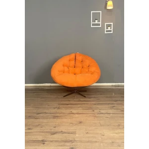 360 Derece Döner Mekanizmalı Berjer Tekli Koltuk | Modern Tasarım, Üst Düzey Konfor ve Ergonomik - Turuncu