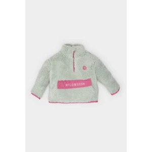 Kız Bebek Dik Yaka Fermuarlı Welsoft Pelüş Sweatshirt D4993A524WN