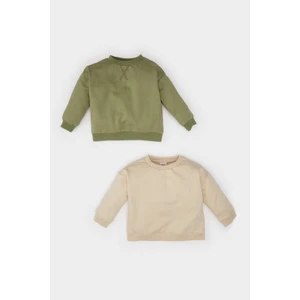 Erkek Bebek Bisiklet Yaka Basic Düz İçi Yumuşak Tüylü 2'li Sweatshirt A7424A524WN