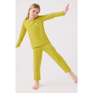 U.S. Polo Assn. Kız Çocuk Fıstık Pijama Takımı