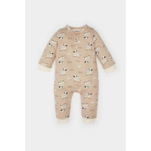 Erkek Bebek Yenidoğan Zebra Desenli Uzun Kollu Tulum D4134A524WN