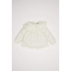 Kız Bebek Büyük Yaka Puantiye Twill Uzun Kollu Gömlek D3046A524WN