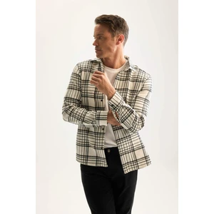 Regular Fit Polo Yaka Kareli Oduncu Flanel Uzun Kollu Gömlek D7188AXNS