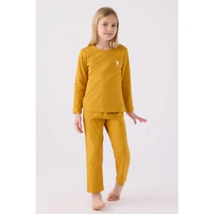 U.S. Polo Assn. Kız Çocuk Hardal Pijama Takımı