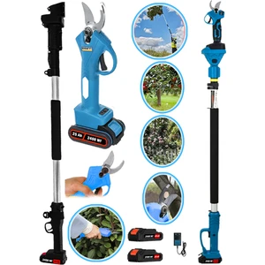 Germany 2400 Vf 20 Ah 2 Blue Series Akülü Bağ Budama Ağaç Dal Kesme Makası + 2.7 mt Teleskop Hediyeli