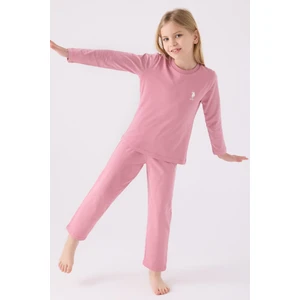 U.S. Polo Assn. Kız Çocuk Leylak Pijama Takımı
