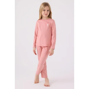 U.S. Polo Assn. Kız Çocuk Retro Pembe Pijama Takımı