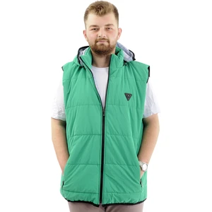 Mode Xl Erkek Büyük Beden Şişme Yelek Cepli Çıkarılabilir Kapüşonlu U24703 Yeşil