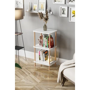 Ege Modüler Dekoratif 3 Raflı Ahşap Kitaplık Raf Ahşap Gazetelik Ayakkabılık 3 Katlı Düzenleyici