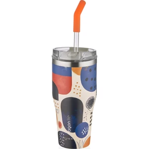Tumbler Özel Desenli Cup 590 ml Vakumlu Paslanmaz Çelik Termos Pipetli/rahat Içim -FFVGN1001-590ML