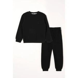 B Baskılı Siyah Renk Erkek Çocuk Eşofman Takım