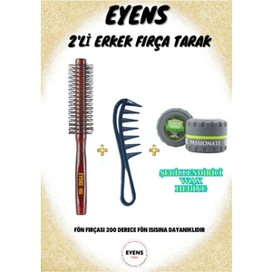 Erkek Fön Fırçası + Şekillendirici Wax Tarağı + 150 ml Kavanoz Wax Hediye
